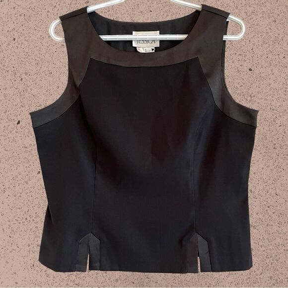 90s vintage black high neck structured tank top - Picture 1 of 10